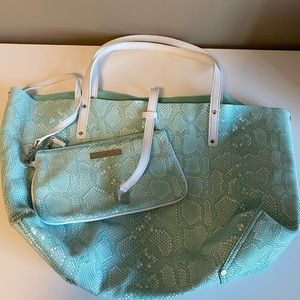 Tiffany & Co. Reversible Mint Green Suede Tote